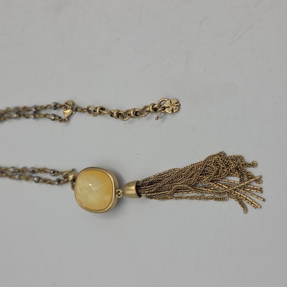 Lucky Brand Reversible Pendant Necklace w/Tassles - Picture 2 of 5